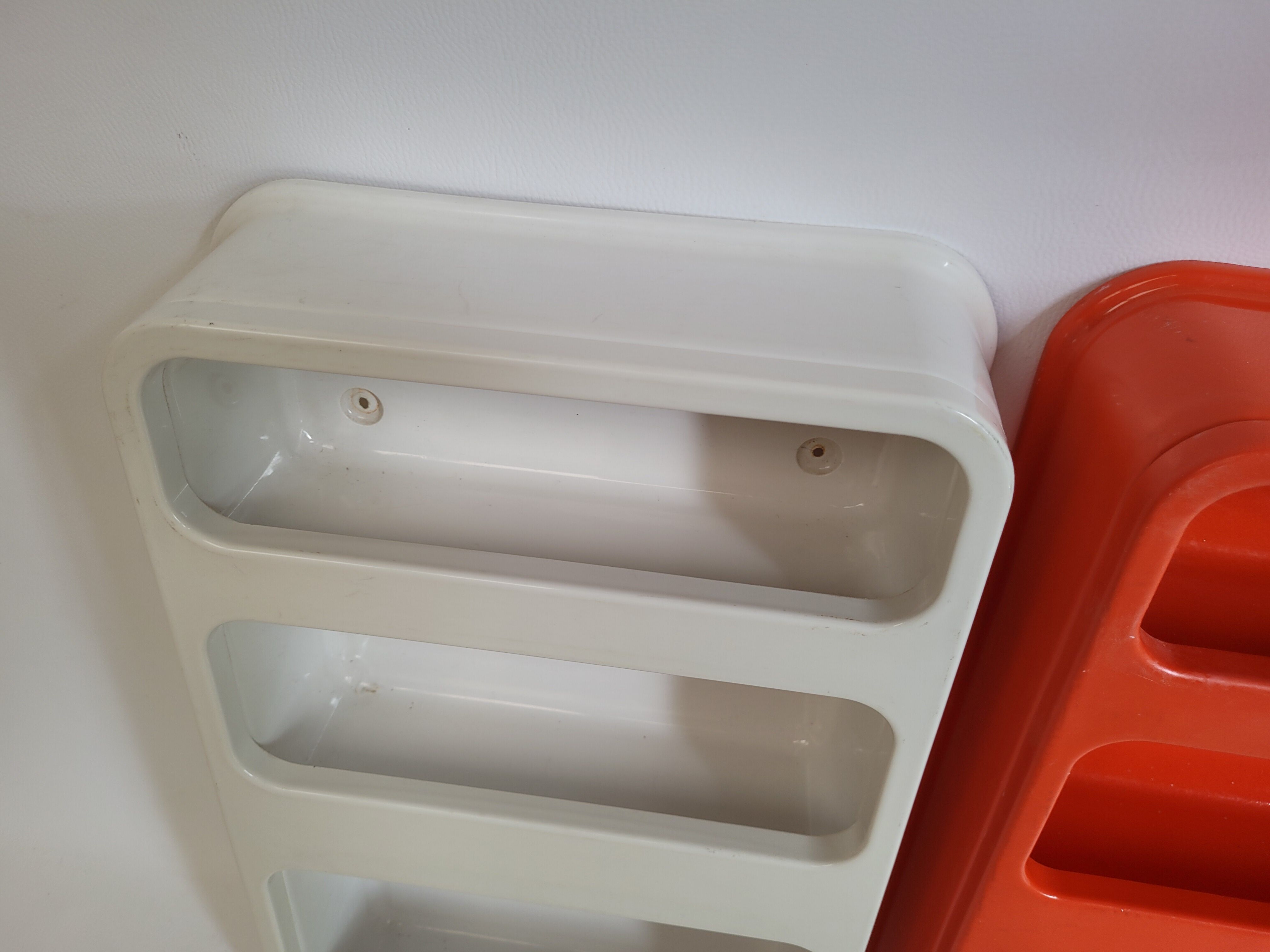 Prisunic plastic wall shelves