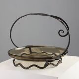 Glass and metal Art Deco Fruit Bowl, France 1920s