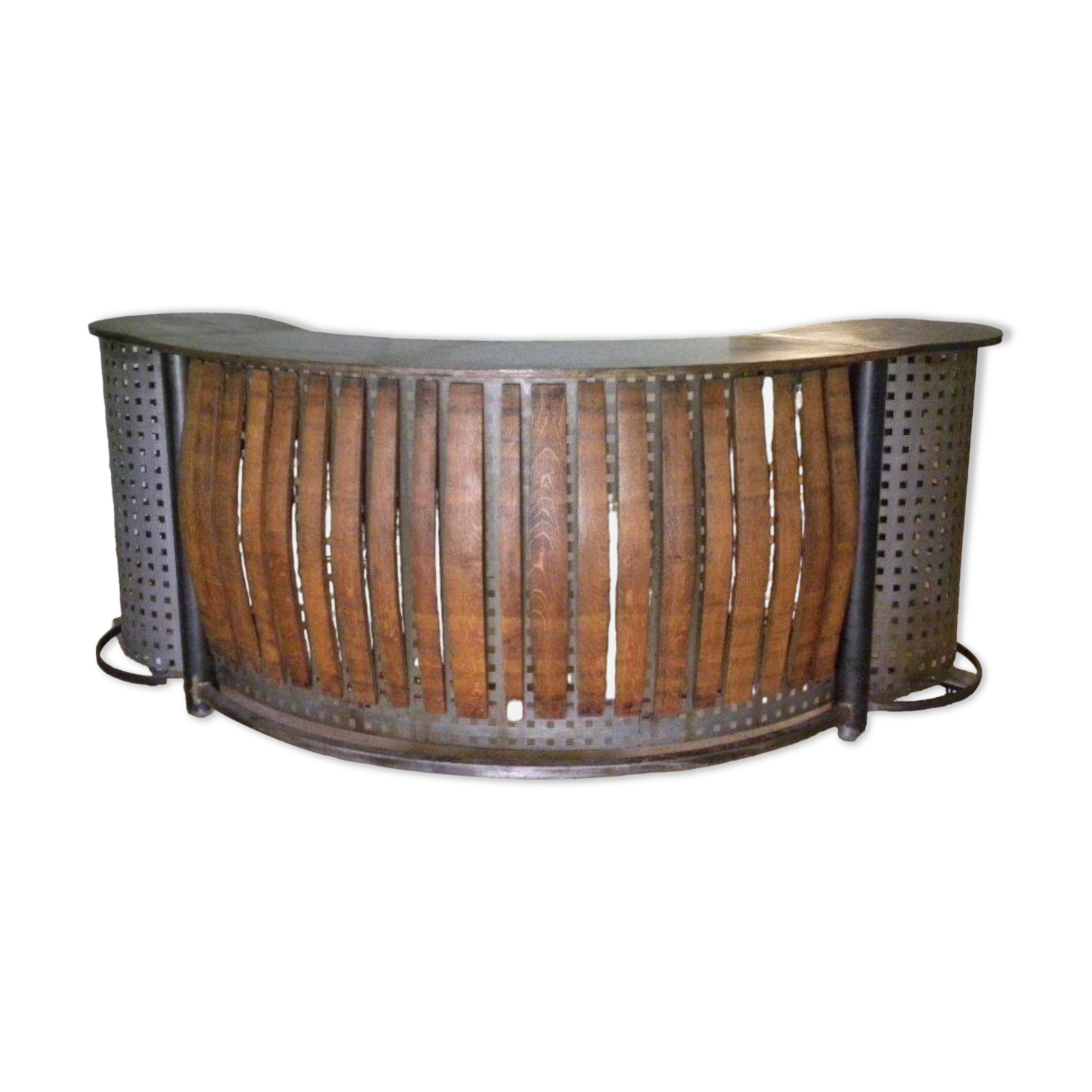 Large steel and wood counter bar