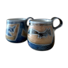 2 mugs vintage ceramicby Jørgen Hansen, design scandinave des années 70