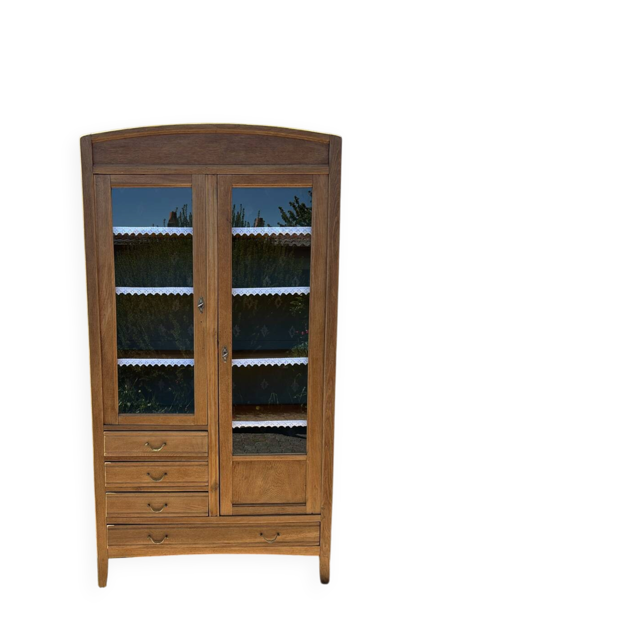 Oak display cabinet
