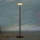 Vintage floor lamp by Artemide in glass, minimalist uplight from the 80s.