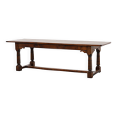 Large French Oak Refectory Dining Table, Renaissance Revival, circa 1880