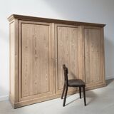 Large workshop wardrobe in pitch pine - Early 20th century