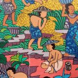 Gouache on framed canvas, Indonesia (school) 87 cm x 67 cm