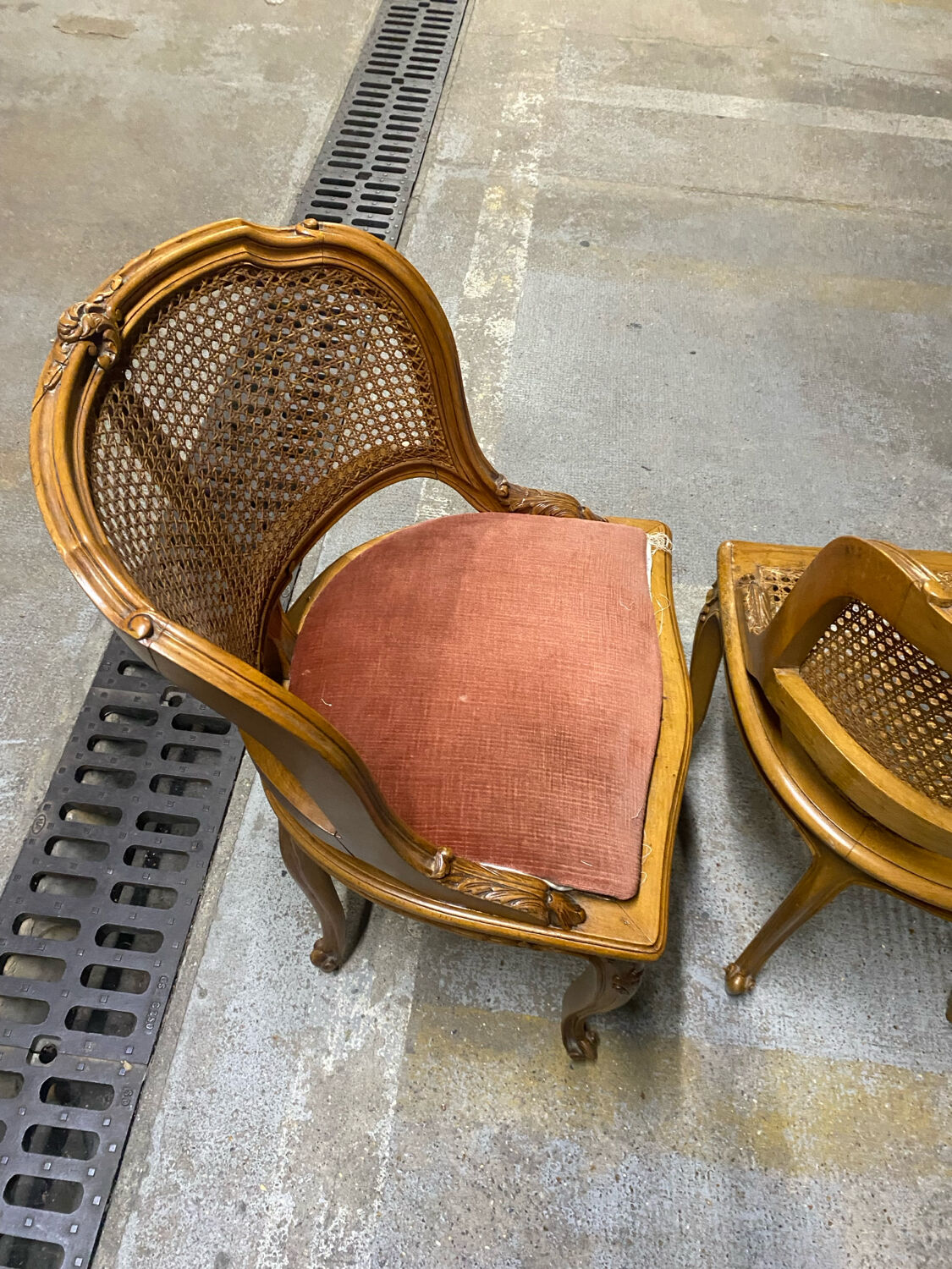 Fauteuil en cannage style Louis 15