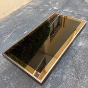 Willy Rizzo coffee table brass/glass 70s Italy
