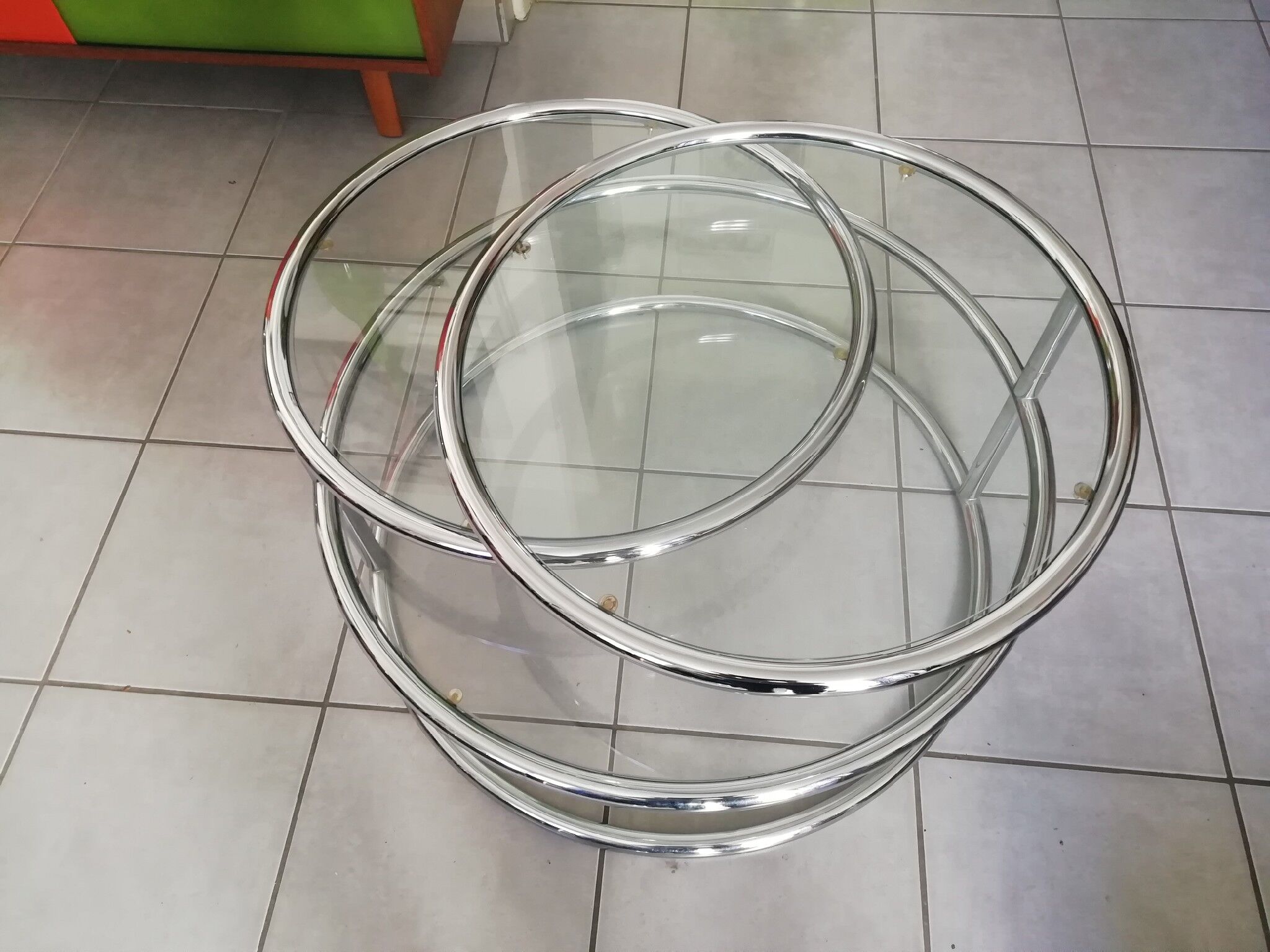 Glass coffee table years 70