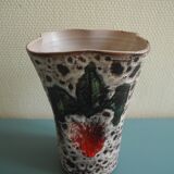 ceramic vase Vallauris fat lava vintage deco glazed ceramic vase 50s