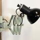 Vintage industrial black enamel scissor wall lamp, 1950s