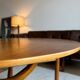 Circular coffee table by Peter Hvidt and Orla Molgaard-Nielsen, model 6900, edition Fritz Hansen.
