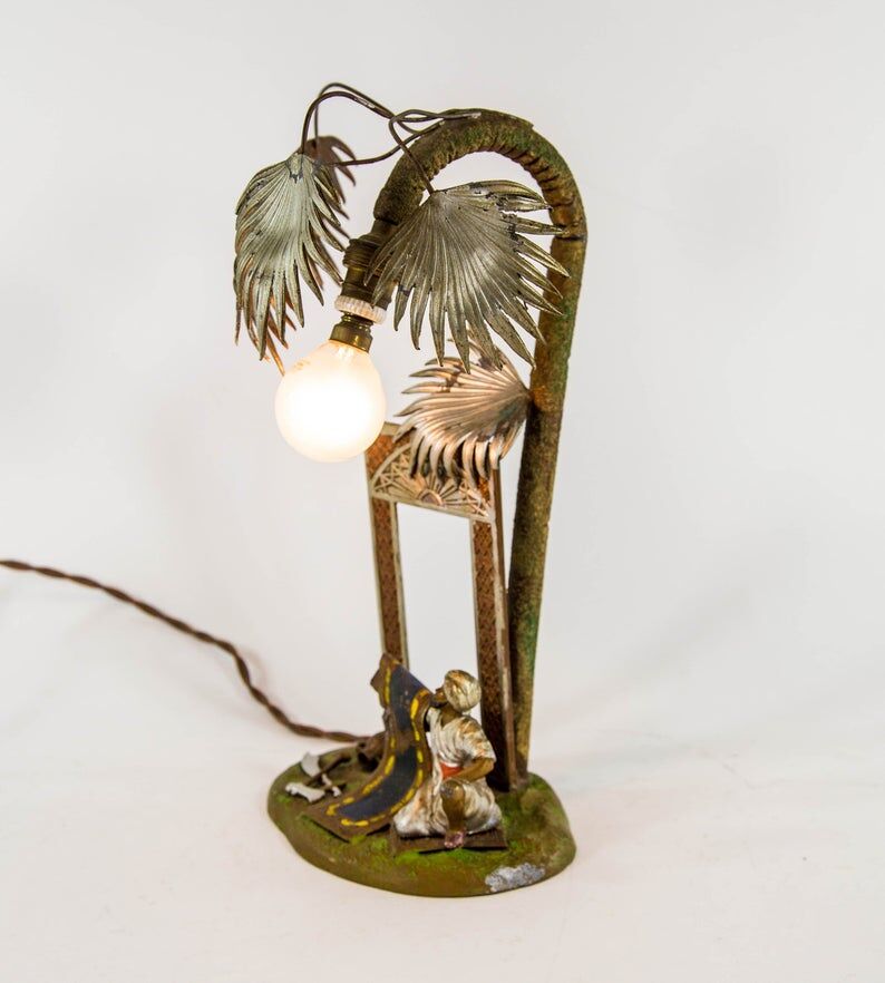 Antique lamp| Vienna Bronze - Franz Bergmann | style | Arab Oriental Landscape 30s