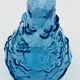 Grande bouteille vintage en verre bleu d'Empoli