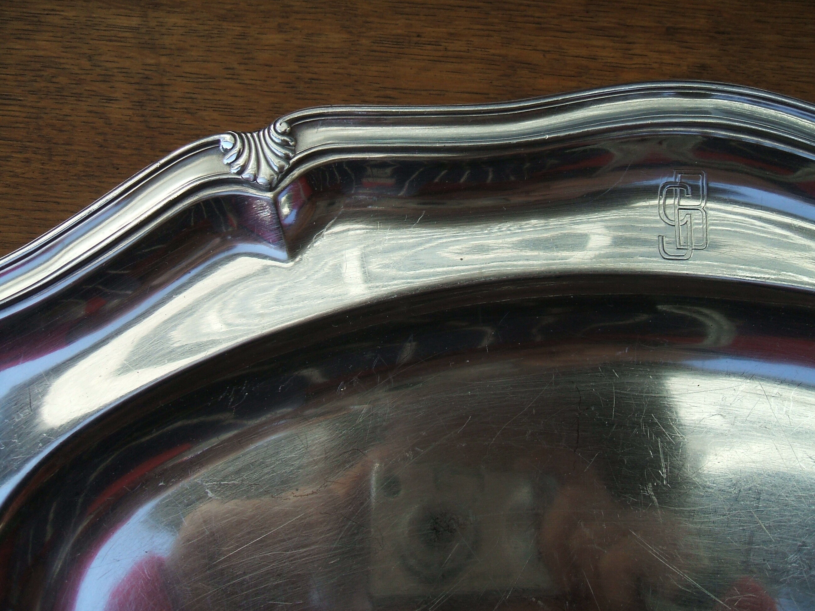 SILVER METAL OVAL DISH