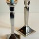 Pair of vintage cast aluminum candlesticks