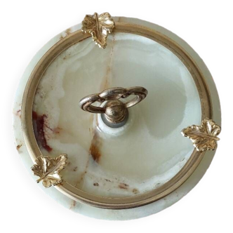 Brass and onyx marble ashtray