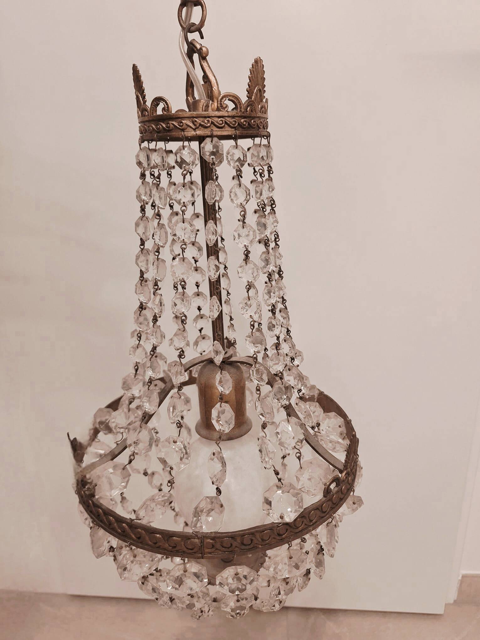 Art Deco chandelier with pendants