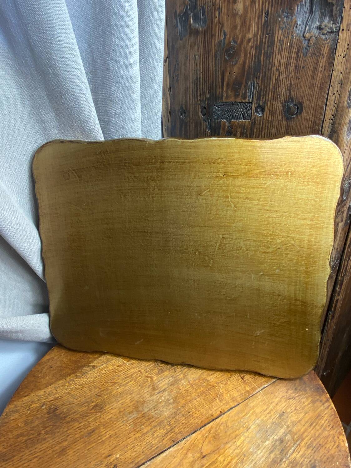 Grand plateau en bois florentin