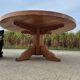 Round 100 cm oak coffee table 1970s