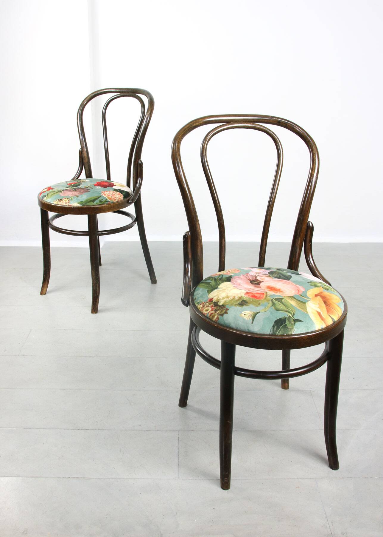 Vintage Velvet No. 18 Dining Chairs by Michael Thonet, Set of 4