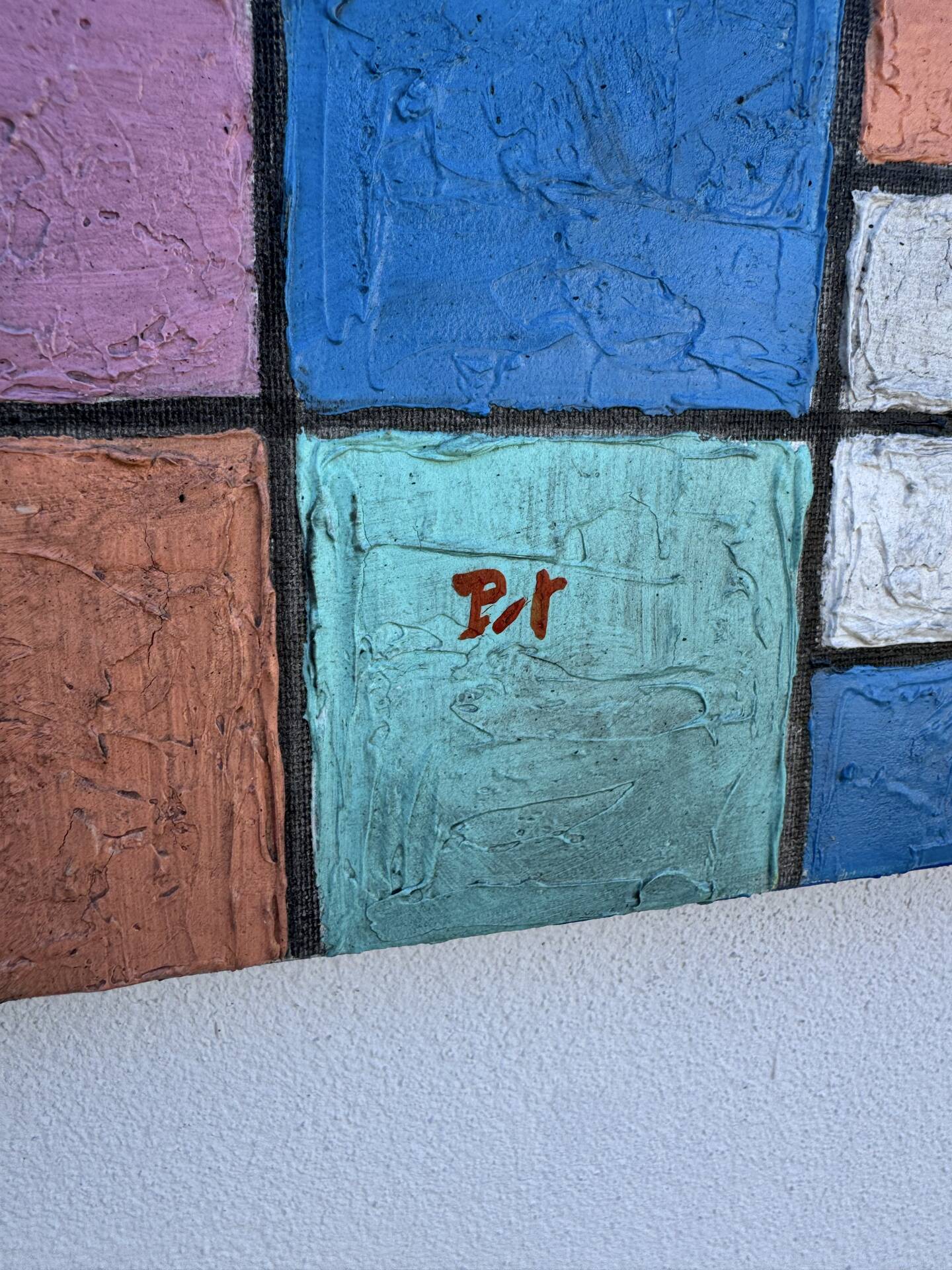 Abstract geometric coloured painting
