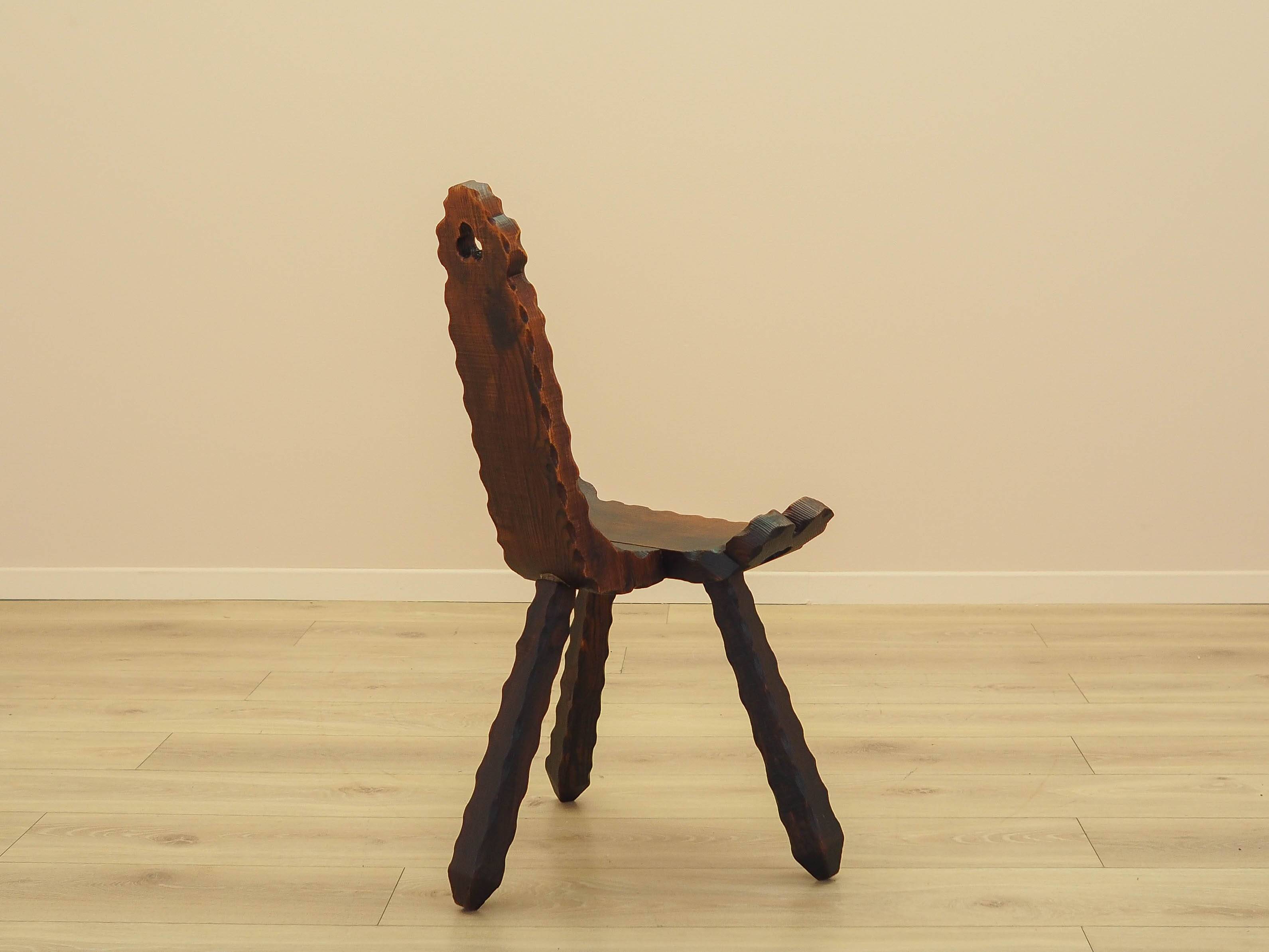 Pine chair, brutalist design, 1950s, made in Spain