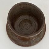 Glazed pottery water butter dish