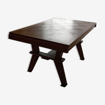 Rectangular solid wood table