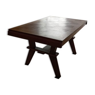 Rectangular solid wood table