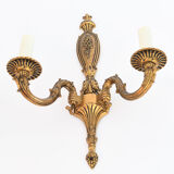 Pair of gilded bronze wall lamps
