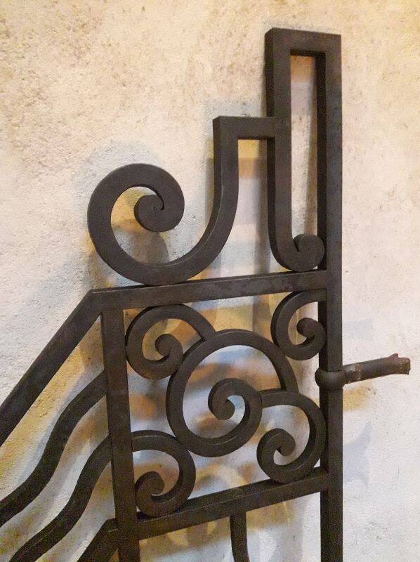 Old wrought iron gate and door grilles 20th century Art Deco