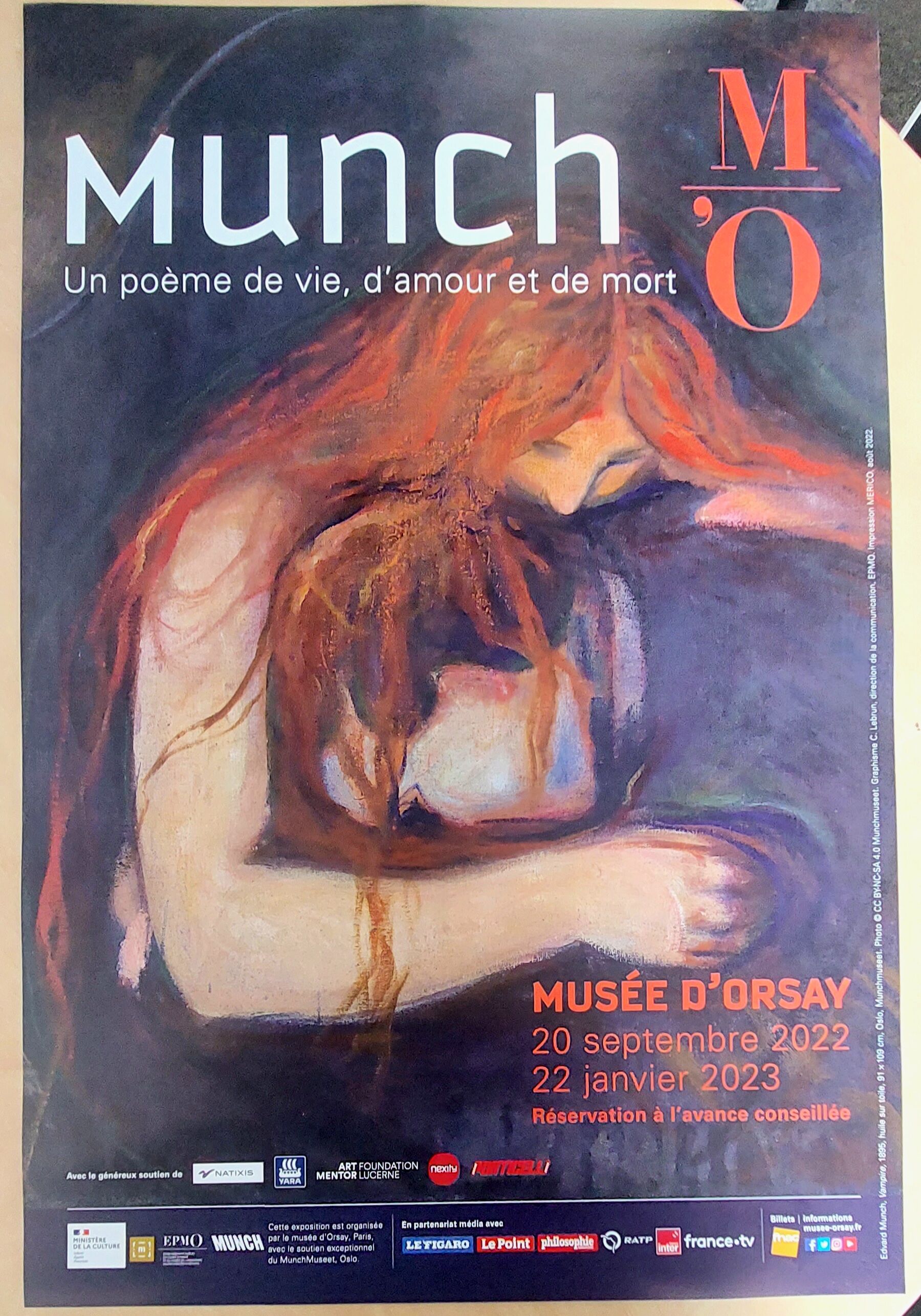 Poster exhibition Munch Musée d'Orsay 2022/2023