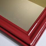 Vintage Louis Philippe style table mirror in Basque red 48 cm x 61 cm