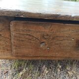 Rustic solid oak coffee table farmhouse initials J C