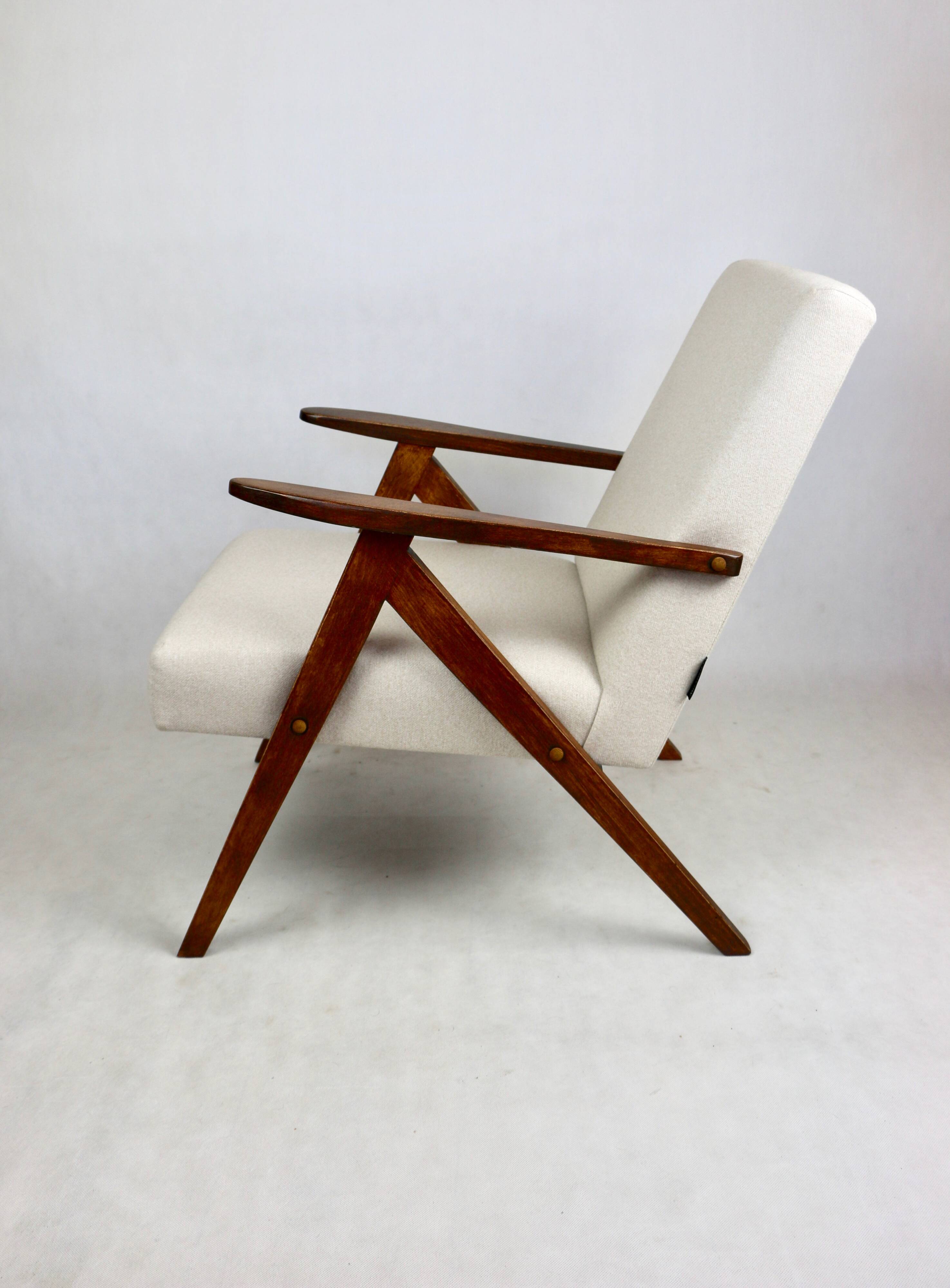 Fauteuil vintage Var- B-310 - laine beige