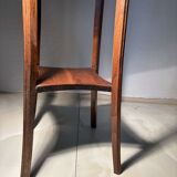 Vintage dark wood side table with curved base