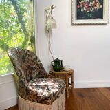Pair of antique tapestry toad armchairs