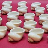 25 Snail Shell Buckets In Vintage White Porcelain