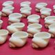 25 Snail Shell Buckets In Vintage White Porcelain