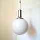 1970s glass and chrome globe chandelier