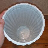 Porte-parapluie vintage italien en céramique blanche style bambou