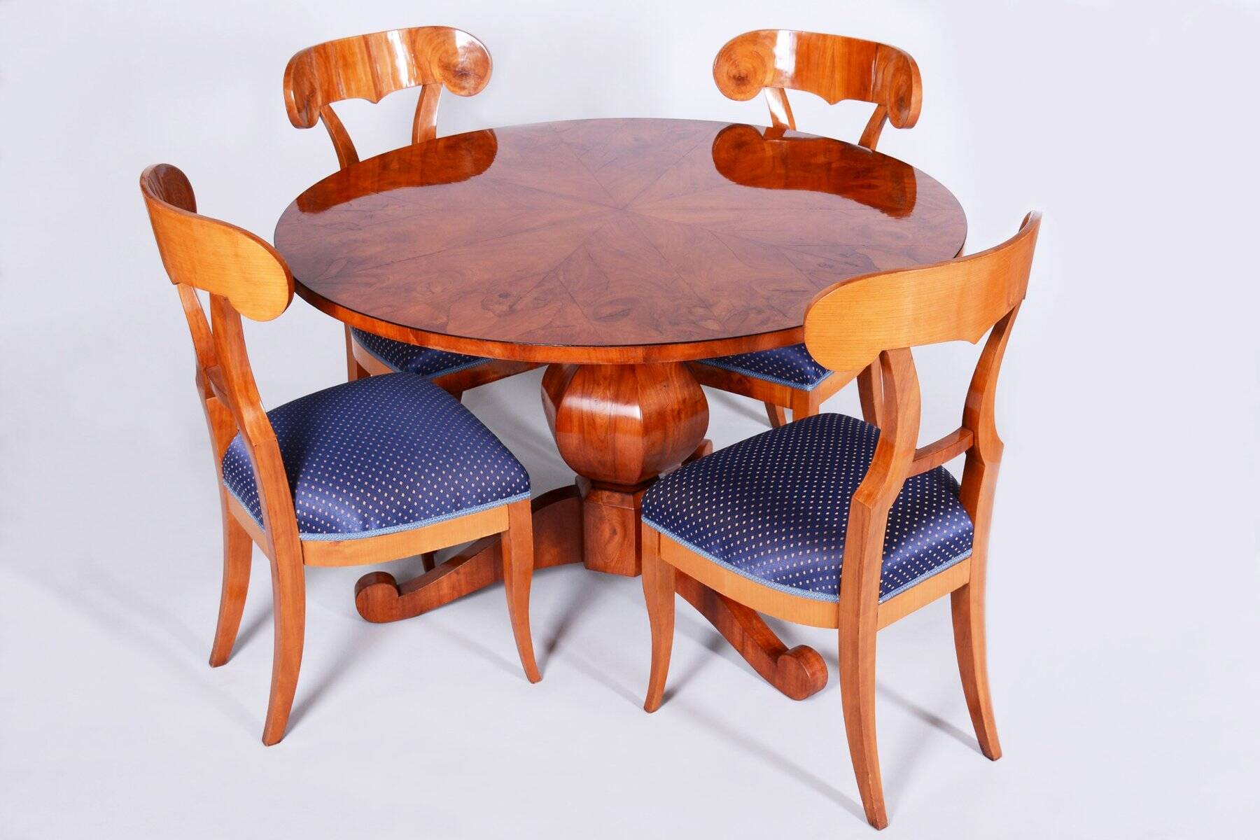 Biedermeier Cherrywood Chairs, Austria, 1820s, Set of 4
