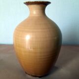 Vase céramique jaune moutarde XXe siècle Jean-Luc Noël