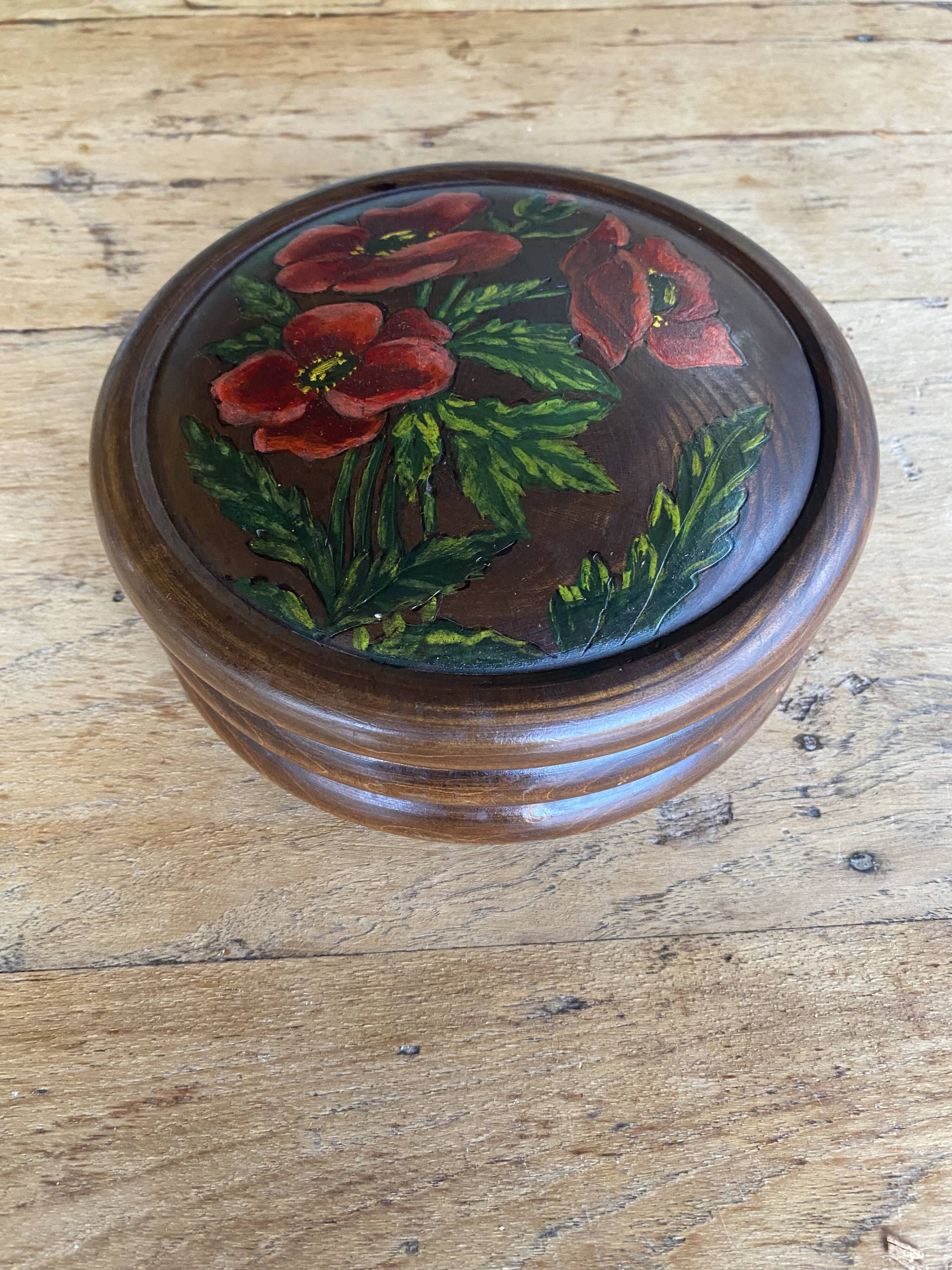 Boite en bois tourné main