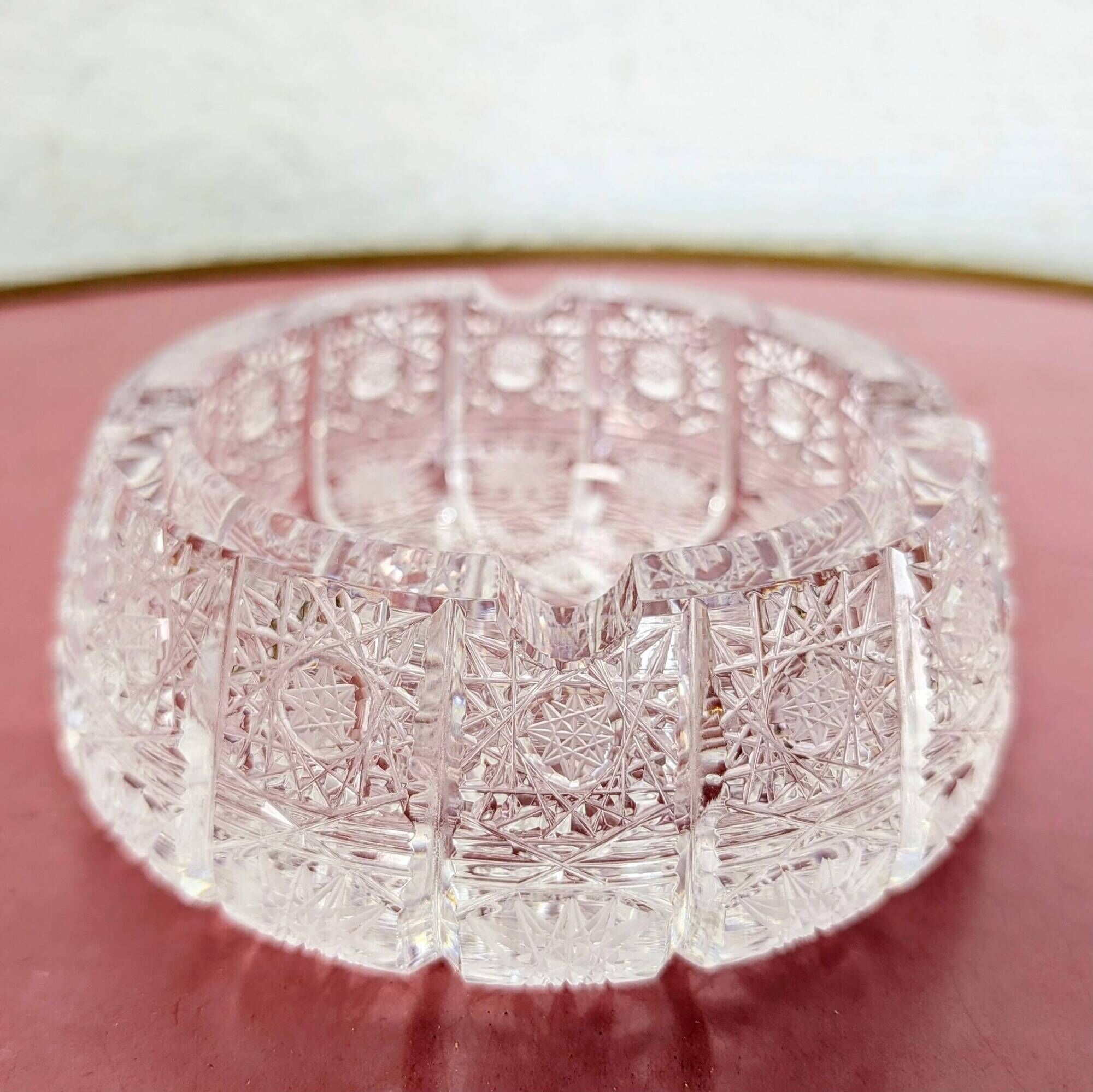 Cut crystal ashtray