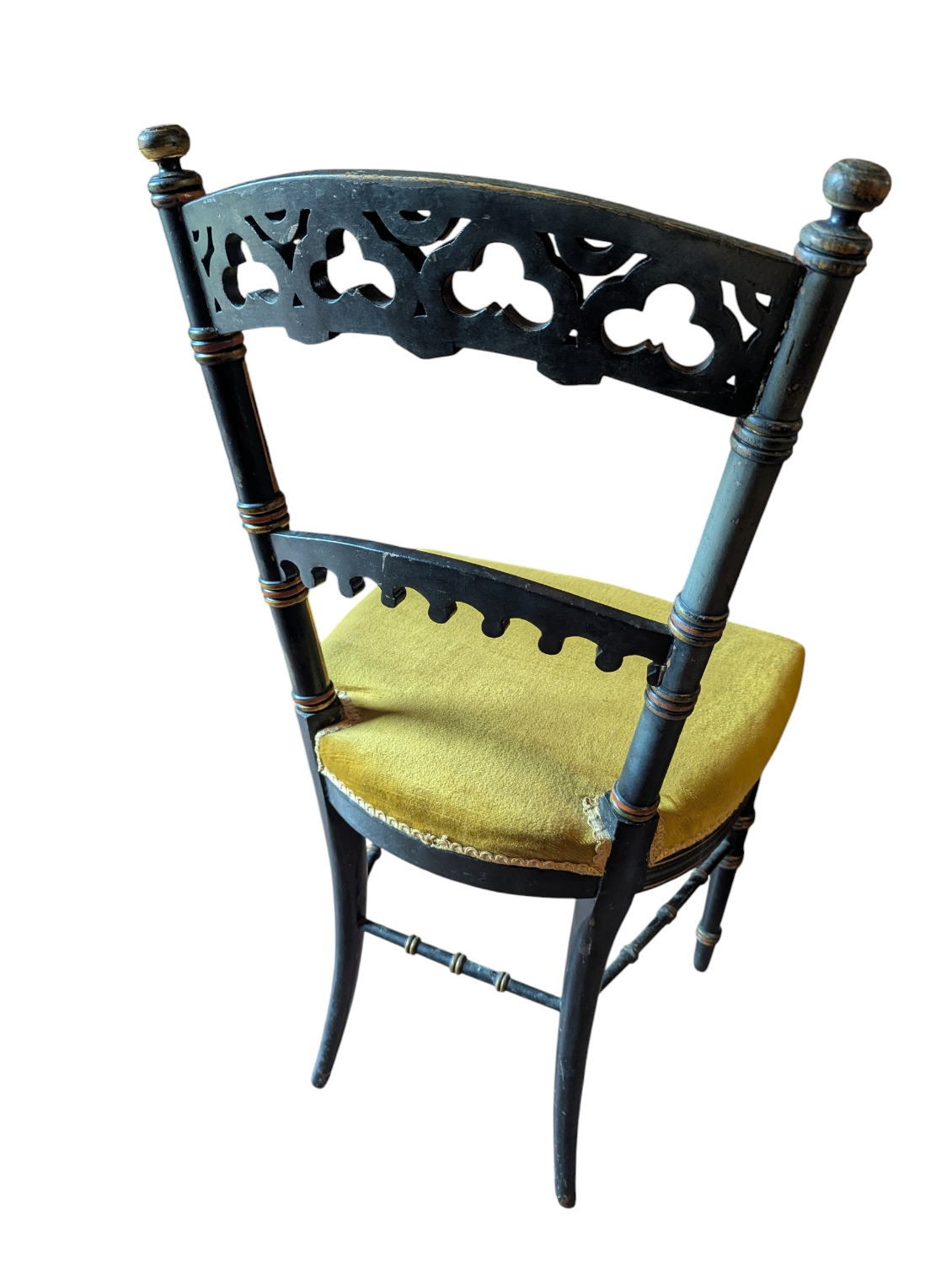 Napoleon III Neo-Gothic "Troubadour" Chair - Polychrome Decor 19th Century