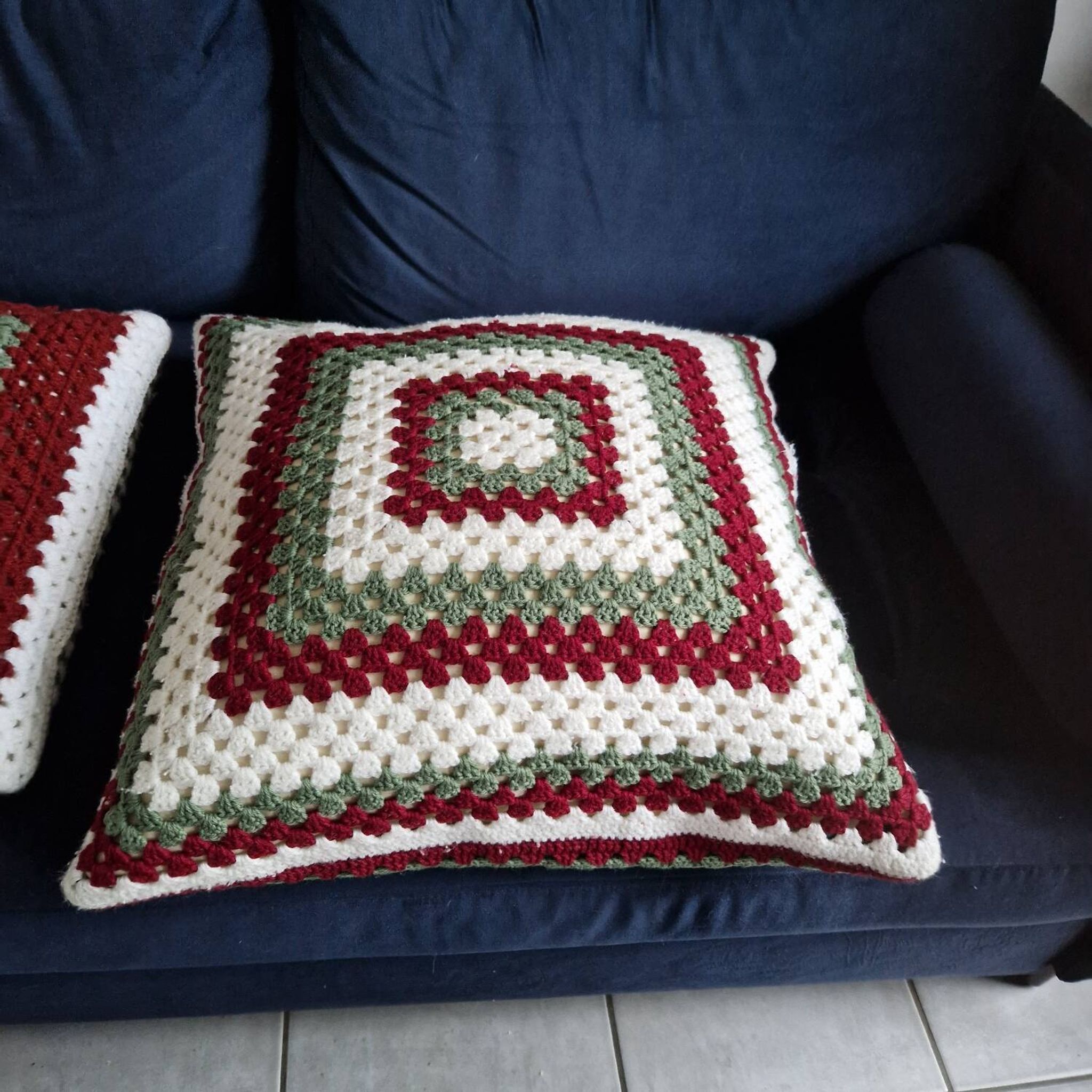 Retro crochet cushions