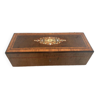 Jewelry Box In Walnut Burl Napoleon III Boulle Marquetry 19th Century