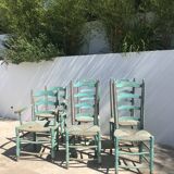 Fauteuil en paille tressée style provençale