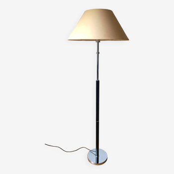 Lampadaire avec revêtement en cuir des années 70